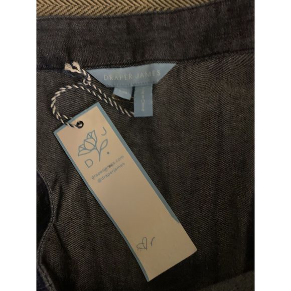 Draper James Mini Skirt Denim Look Ruffle Size 14 NWT - Picture 3 of 8